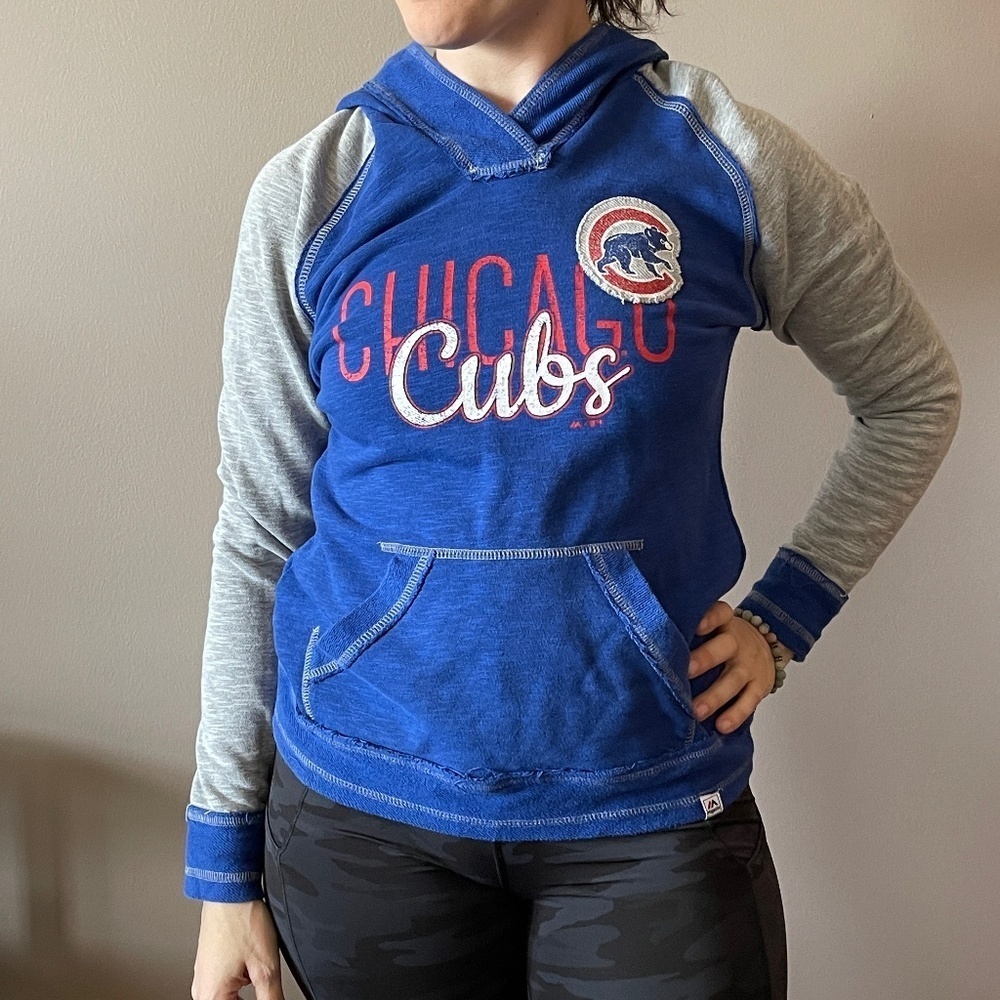 Womens Chicago Cubs Majestic Hooded Sweatshirt Size Small